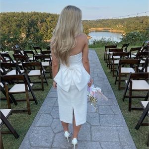 Anthropologie Sachin & Babi Gemma Strapless Back-Bow Pearl Midi Dress